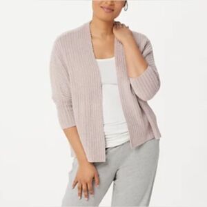 Barefoot Dreams CozyChic Lite Ribbed Shrug Cardigan Faded Rose L/XL NWT